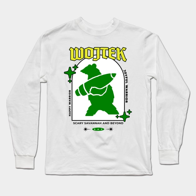 Wojtek - The Happy Bear Warrior Long Sleeve T-Shirt by Scary Savannah and Beyond